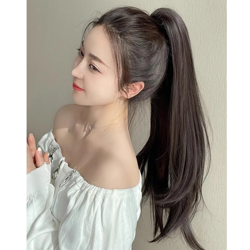 MSTN Synthetic Long Wavy Straight Ponytail Claw Clip Hair Extensions Ladies Ponytail Extensions Ponytail Hair Accessories