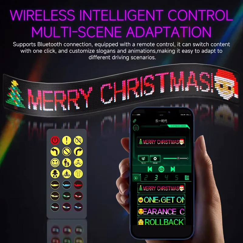 CROSIKO K16-3 Bluetooth Programmable Flexible LED Screen For Car Truck IP65 Waterproof Custom Animation DIY Text Display