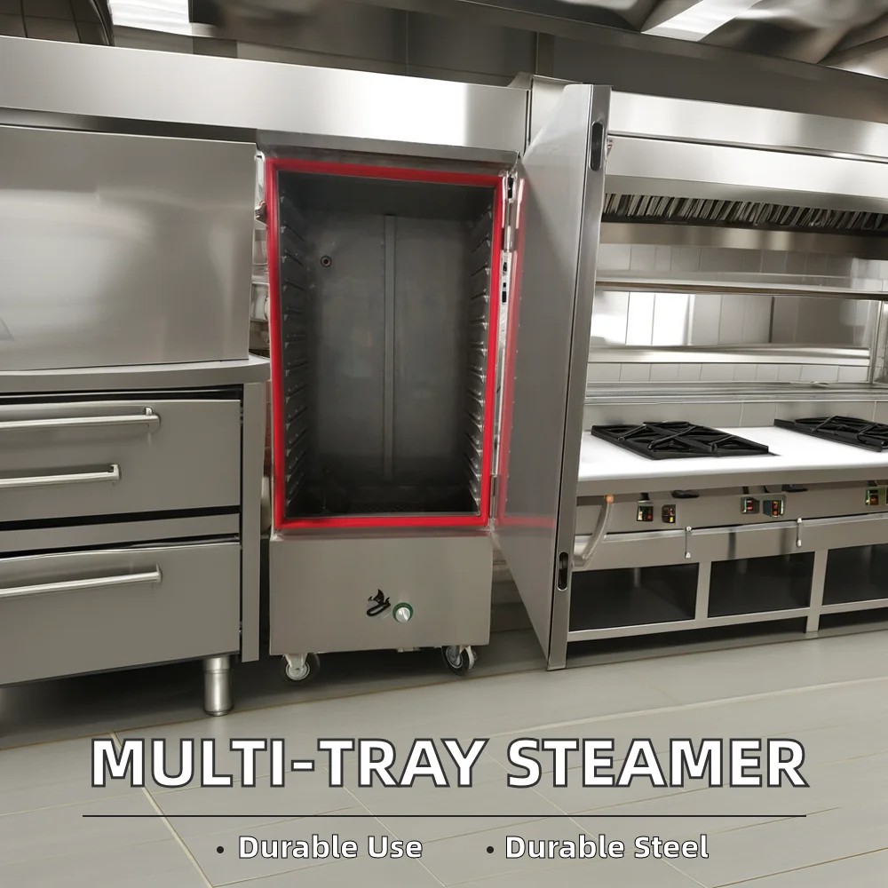Hot Sale 12-Tray Stainless Steel Gas Rice Food Steamer for Restaurant Hotel Kitchen Versatile Cooking Equipment for Bakery Use