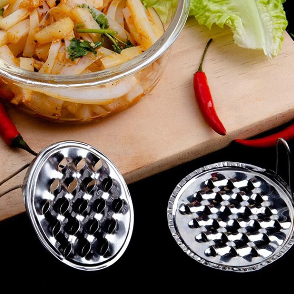 

10Pcs Portable Stainless Steel Jelly Scrapers Kitchen Gadgets for Shredding Bean Jelly Cold Noodle Food Scraper Tool