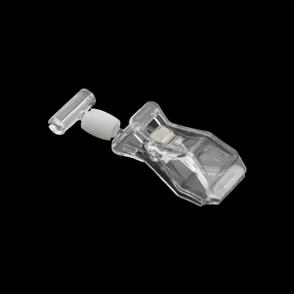 Supermarket Clear Rotating Pop Price Tag Clip Sign Holder Clips For Tube