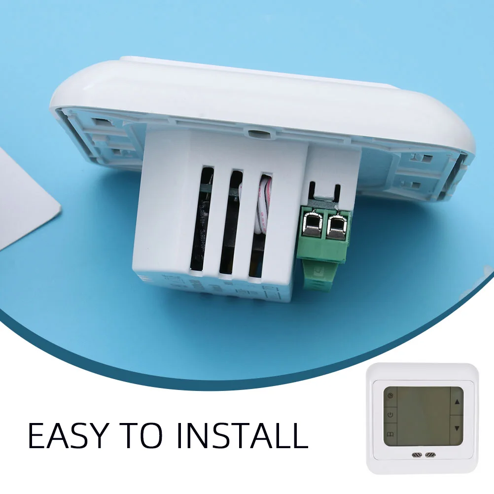 

2Pcs Plastic Underfloor Thermostat Digital Temperature Controller Touch Screen Programmable Room Heating System with White