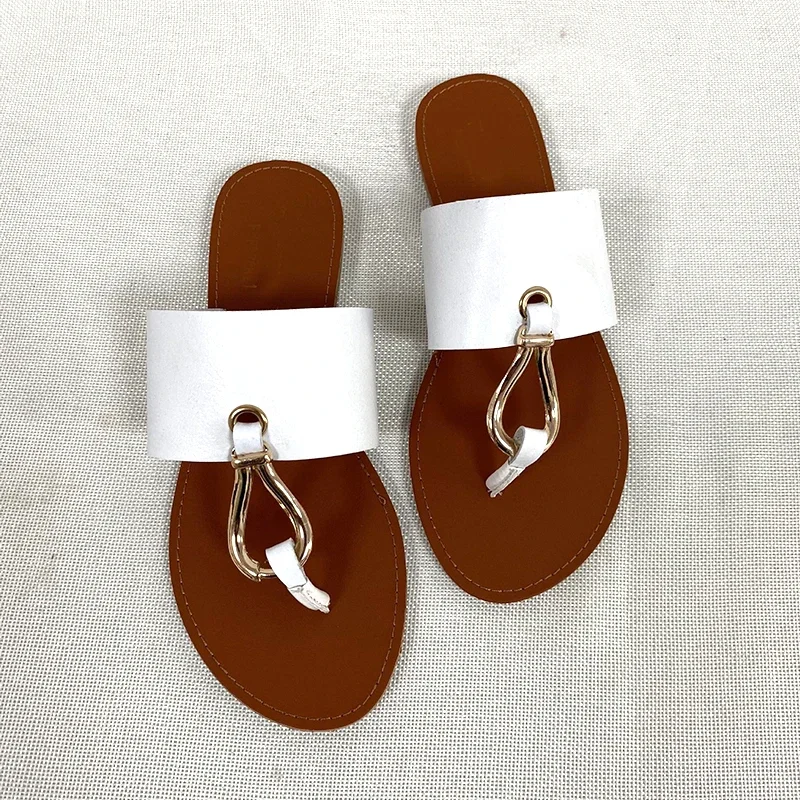 2024 New Fashion Women Slippers Summer Shoes Woman Retro Thin Straps Open Toe Plus Size Outdoor Beach Flat female Slides