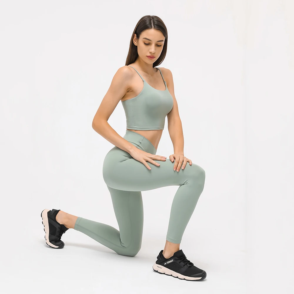 Buttery Soft Yoga Set 2 Piece Padded Crop Top High Waist Gym Leggings Sets Women Tracksuit Workout Clothing Fitness Sports Suits