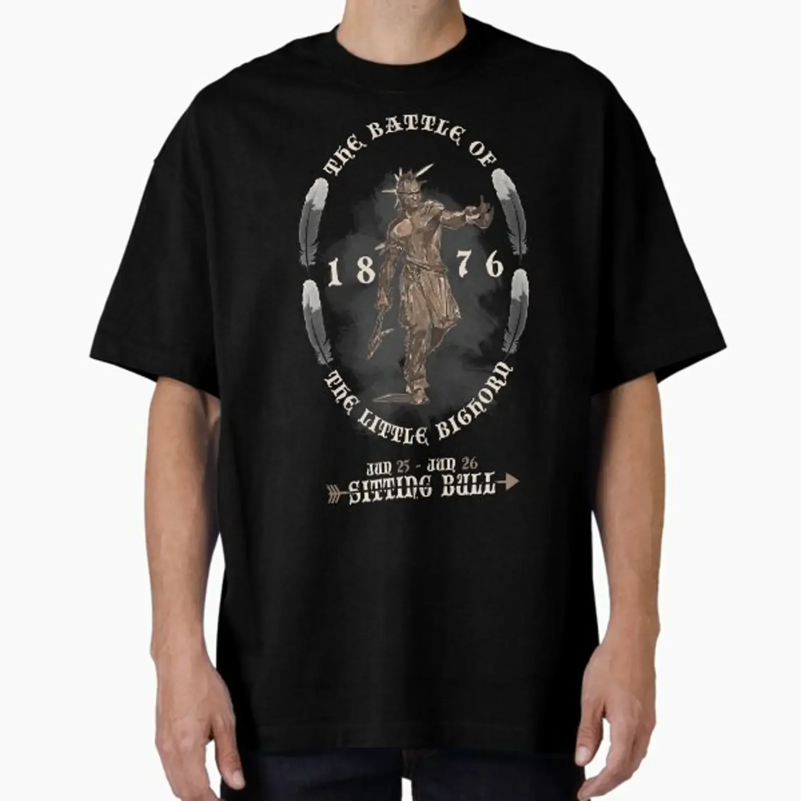 Battle of the Little Bighorn 1876 designed and sold by LeNew vintage Washed designer clothes Versatile Comfortable homme