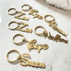 Fashion Custom Name Letter Keyring For Women Men Personalized Unique Stainless Steel Nameplate Jewelry Keychain Gifts