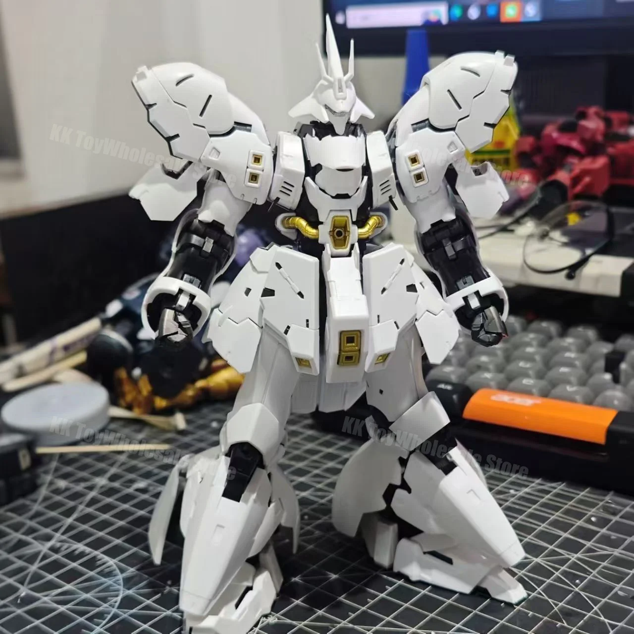 متوفر STAR RG 1/144 MSN-04 Sazabi الأبيض التجمع نموذج أطقم البلاستيك الهيكل العظمي أنيمي عمل الشكل روبوت البلاستيك نموذج اللعب #6
