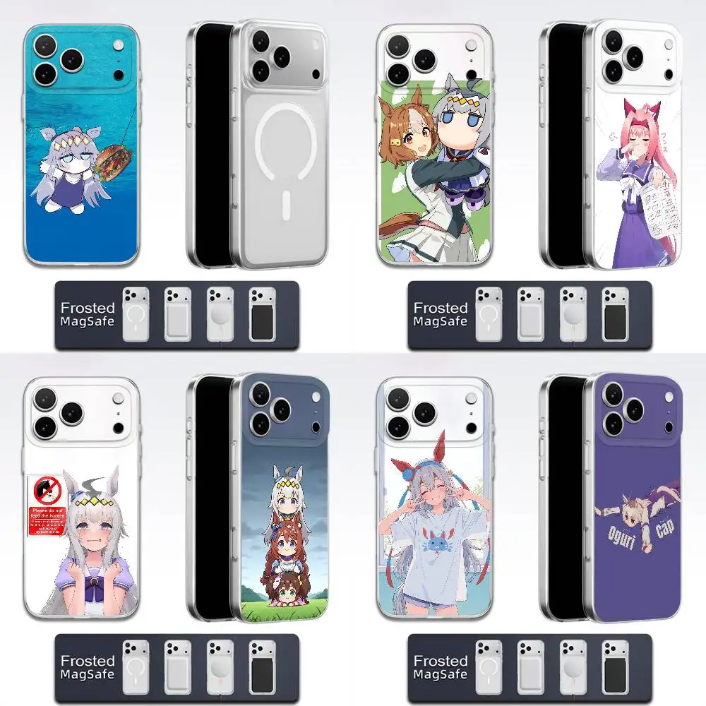 حافظة هاتف U-Uma Musume Pretty Derby Oguri لهاتف iPhone 17,16,15,14,13,12,11,Pro,Max,Plus,E,Air,Mini Magsafe شفافة #1