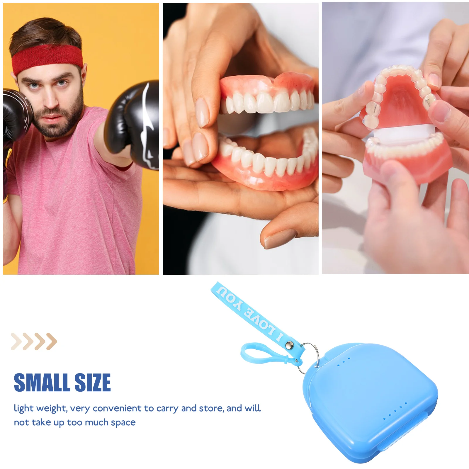 

Small Retainer Case Reusable Denture Container Travel-Friendly Mouth Guard Box Strong Non-Breakable Material Ideal for Elderly