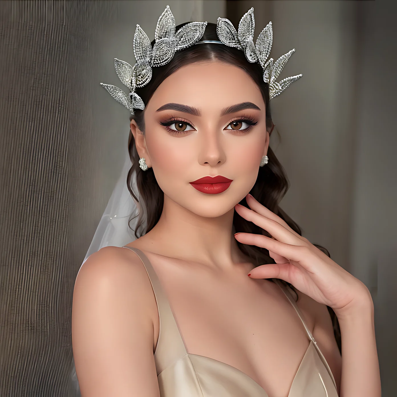 

HP615 Bridal Wedding Hair Accessories Crystal Leaves Headband Handmade Hair Accessories Bride Rhinestone Hair Hoops Crown Tiara