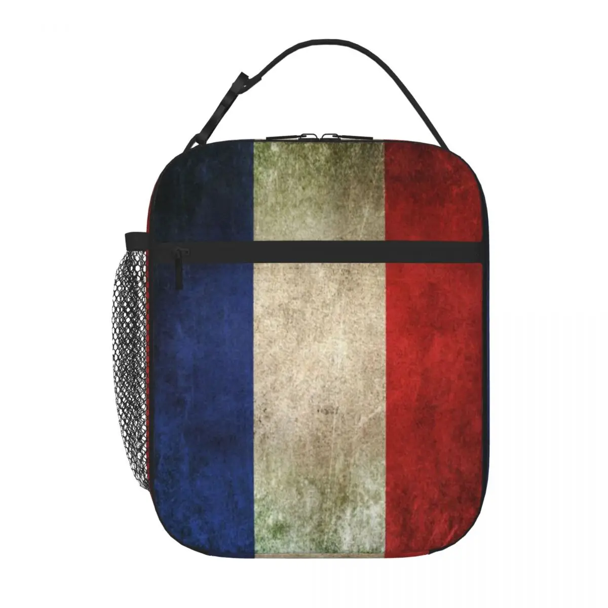 Hot Sale Old And Worn Distressed Vintage Flag Of France Tropical Camping Lunch Bag Garden Party Adult Lunch Bag