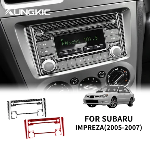 Imagen 2 del producto Marco de CD de ventilación de salida para Subaru Impreza 2005 2006 2007, accesorios interiores Stikcer de fibra de carbono suave Real