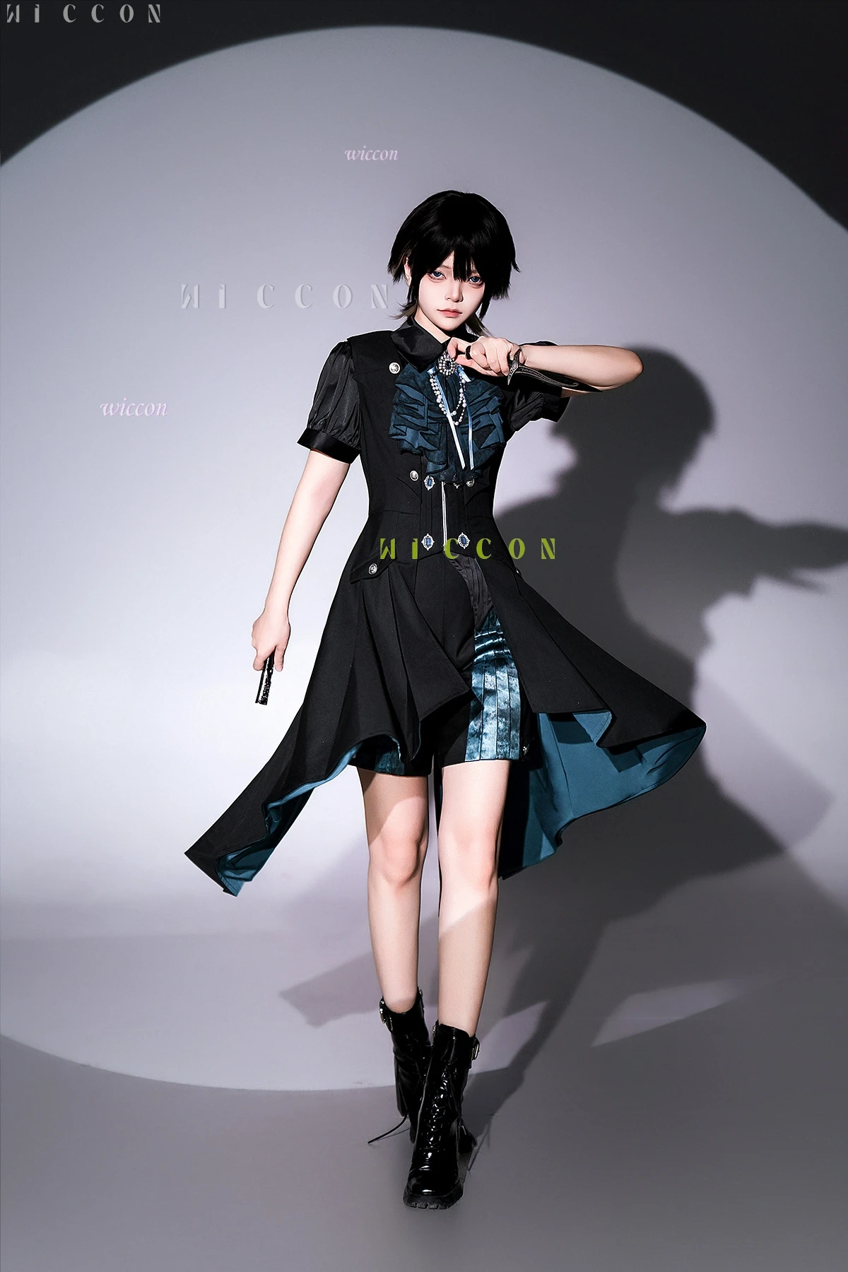 Ouji Jirai Kei Lolita Donkere Kleding Vrouwen Femboy Outfit Hof Unisex Jurk Fancy Gothic Korte Lange Mouw Retro Blouse Shorts