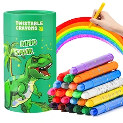 Crayons de dinosaure lavables et effaçables pour enfants, ensemble de 12/24 couleurs, à séchage rapide, cadeau pour les tout-petits