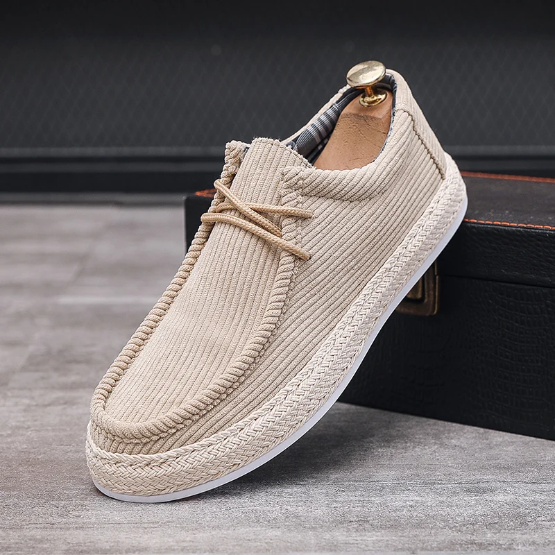 

Fashion Men's Casual Shoes Corduroy Comfortable Man Loafers Breathable Lightweight Walking Footwear Driving Shoes Slip on Flats