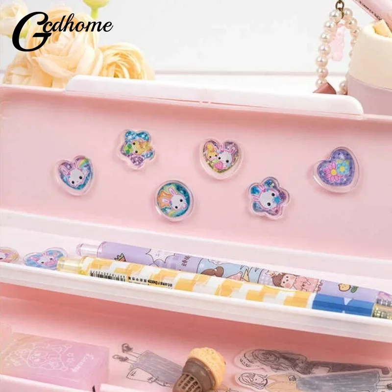 1 Set Y2K Crystal Marbles Stickers 3D Cartoon Laser Sparkling Heart-Shaped Animal Mobile Phone Case Decals DIY Decoration