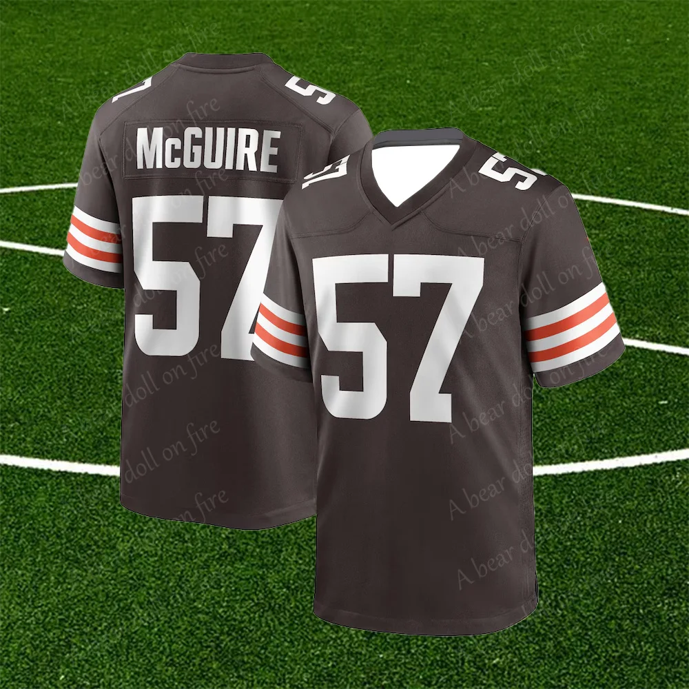 Jersey No. 58/57/54 Classic Short-Sleeved Outdoorray Ogbonnia Okoronkwo Isaiah Mcguire Jordan Hicks Cleveland Browns Clothing