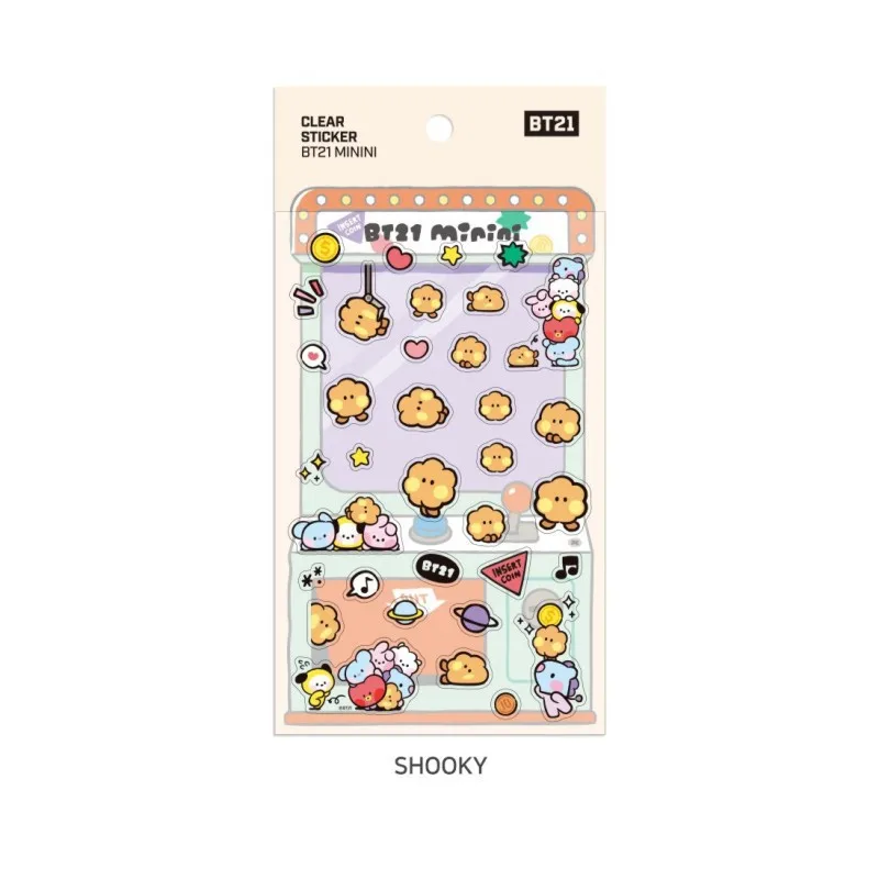 Anime Cartoon Bt21 Tata Chimmy Cooky Transparent Sticker Fashion New Mini Diary Mobile Phone Sticker Decoration Gift for Friends