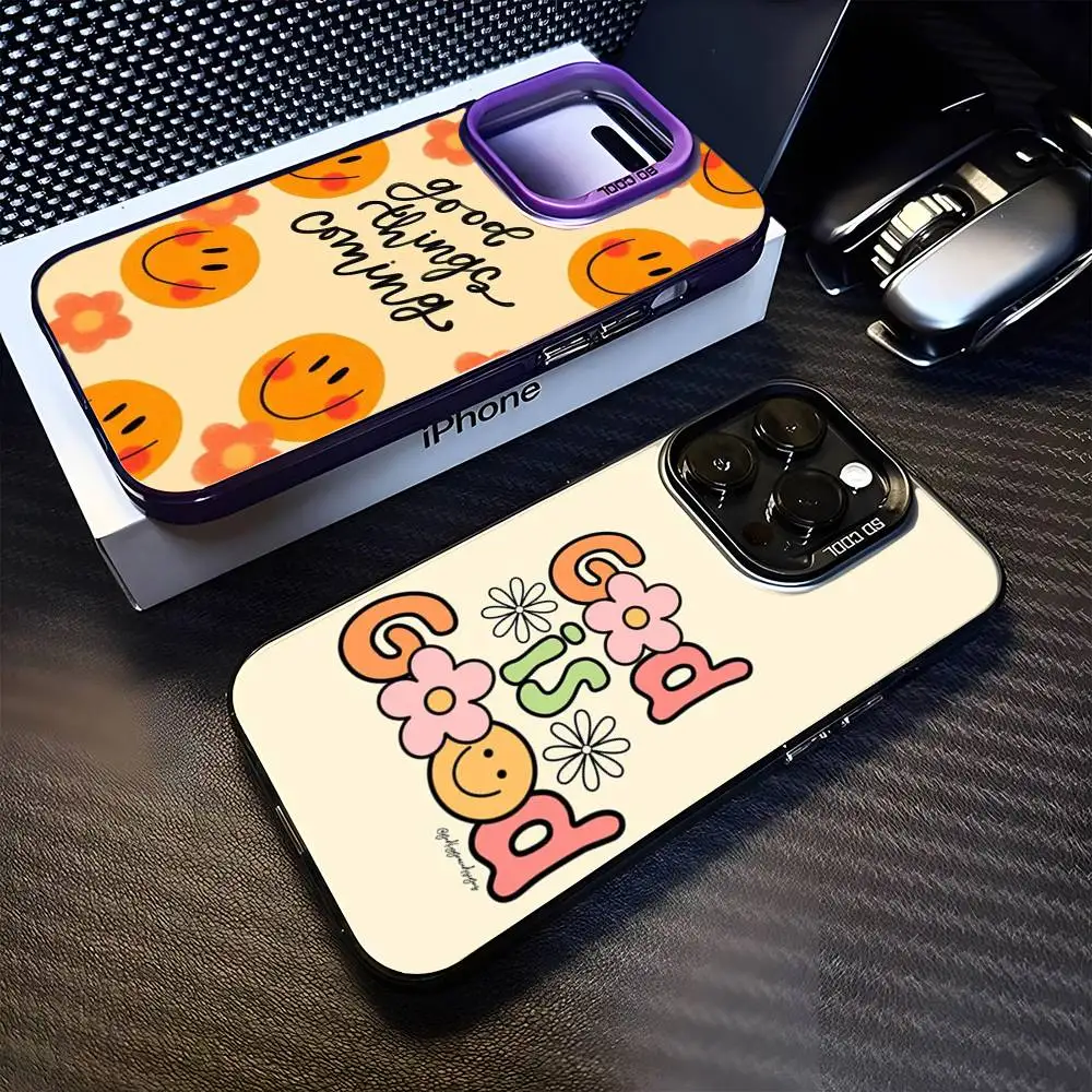 

Smiley Flower Fun Phone Case For iPhone 16,15,14,13,12,11,Mini,Pro,MAX Purple Matte Shockproof Cover