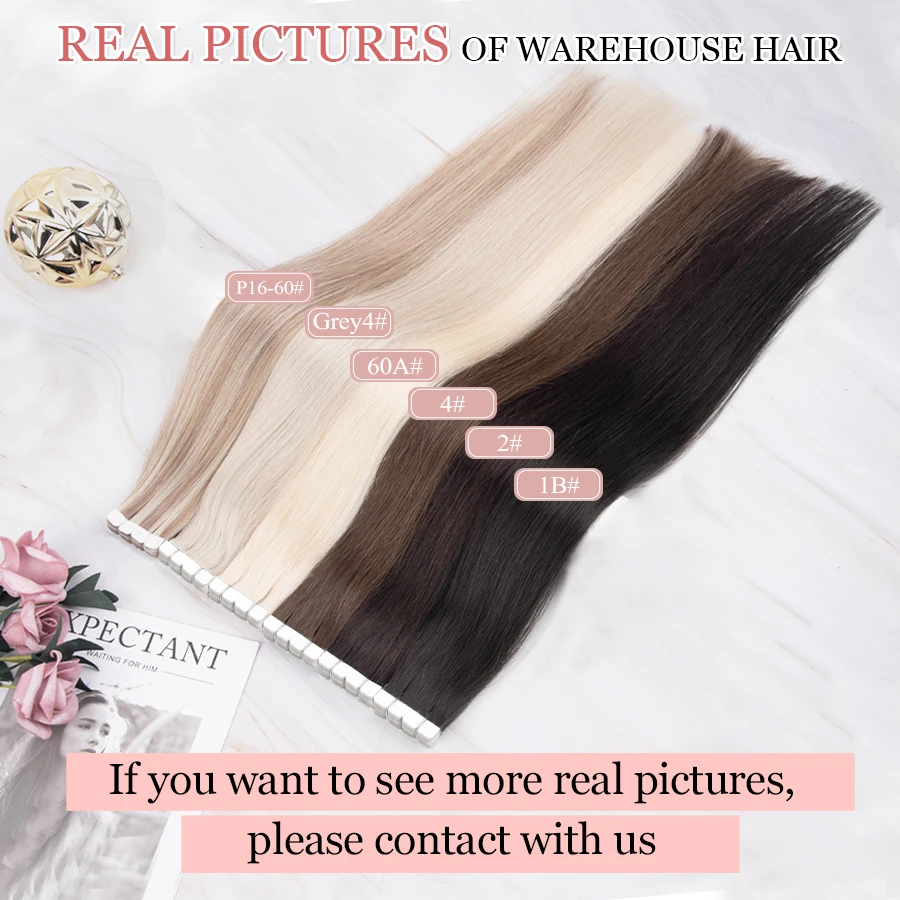 K.s Pruiken 8Pcs/16Pcs Rechte Minitape In Hair Extensions 100% Menselijk Haar Onzichtbare Naadloze Huid Inslag Klevende Hair Extensions