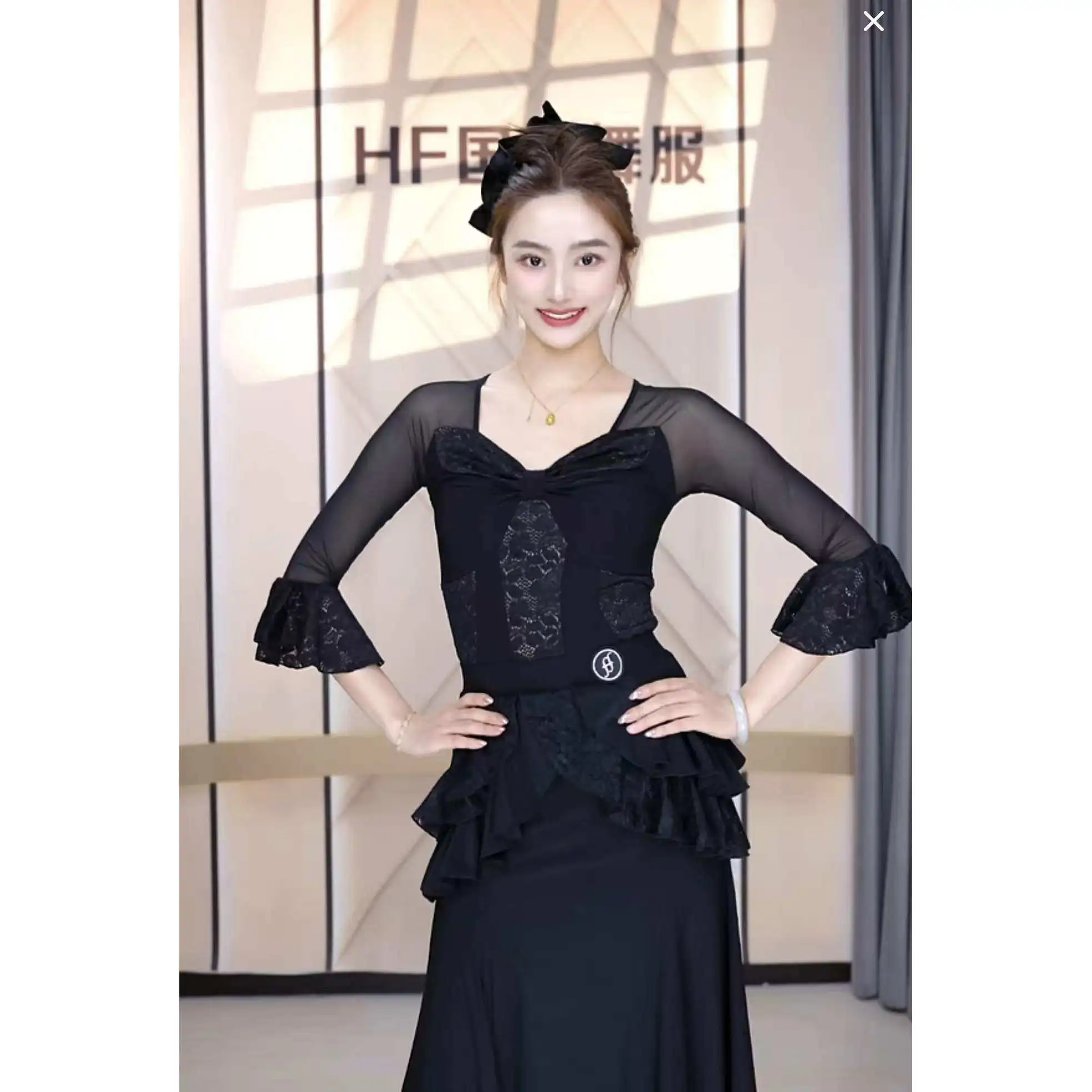 

3 Colors Ballroom Dance Competition Clothing For Women Sexy Bodysuit Big Swing Skirts Performance Suit Adult Modern Dress XH4790