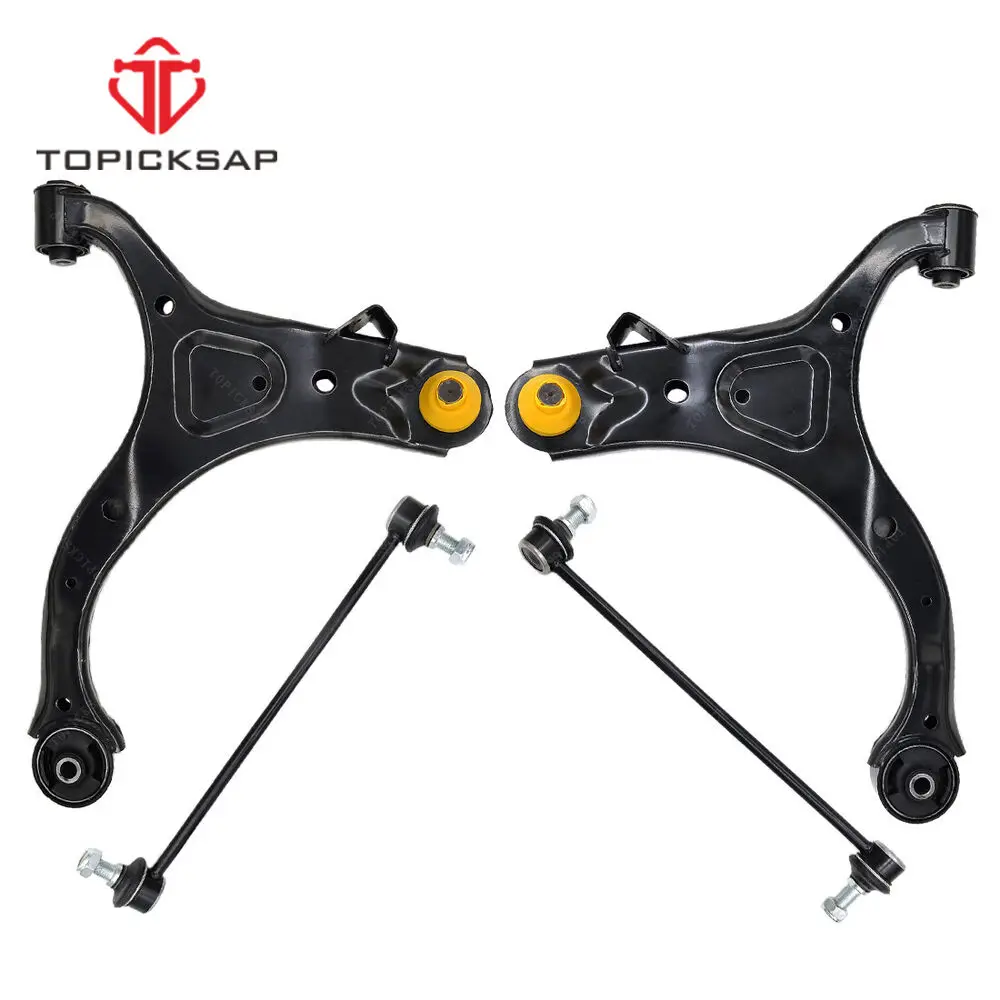 TOPICKSAP  Front Lower Pair Control Arm Sway Bar Link 4pcs Kit for Hyundai Santa Fe KIA Sorento 2007 - 2012 2013