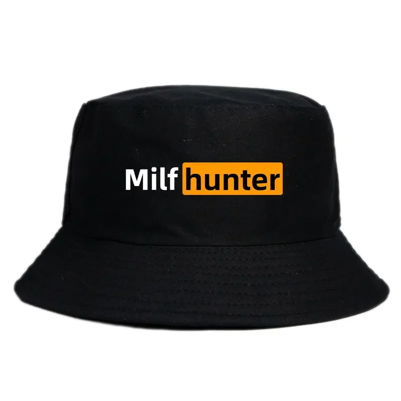 Milf Hunter Fisherman Hats Harajuku Panama Cap Daily Cool Casual Lovely Streetwear Outdoor Vintage Fashion Versatile Bucket Hat