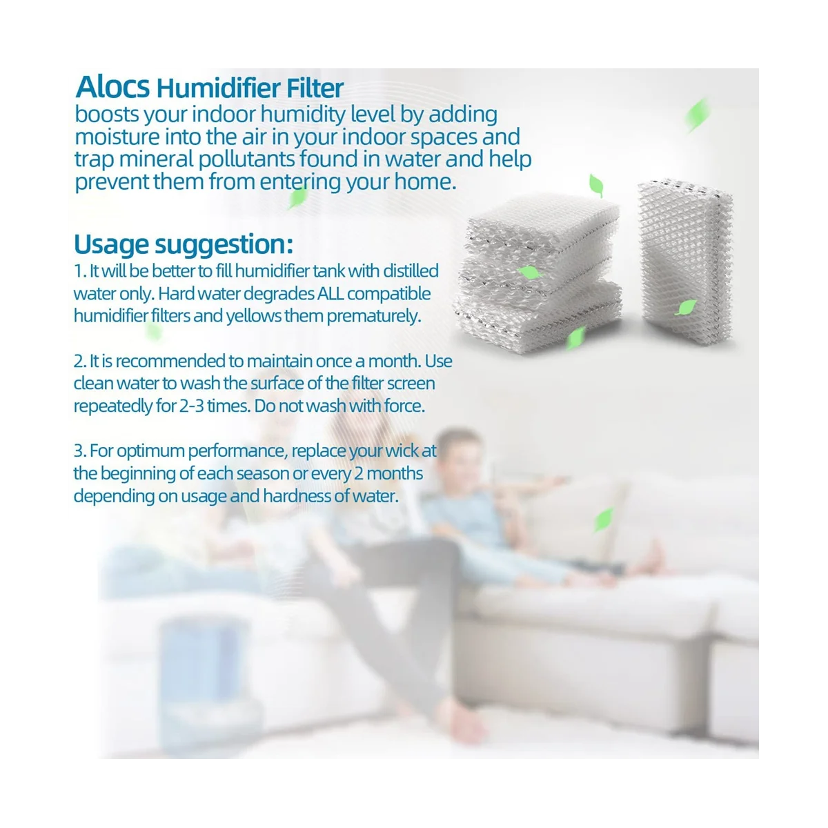 WF813 Humidificateur Filtre Remplacement pour Relion RCM832 RCM-832N Procare PCWF813 Protec Humidificateurs Mèche Livre 4Pcs