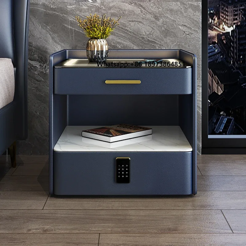 

New Arrival Bedroom Furniture Luxury Touch Screen Changeable Led Light Wireless Charge Cheap Smart Bedside Nightstand