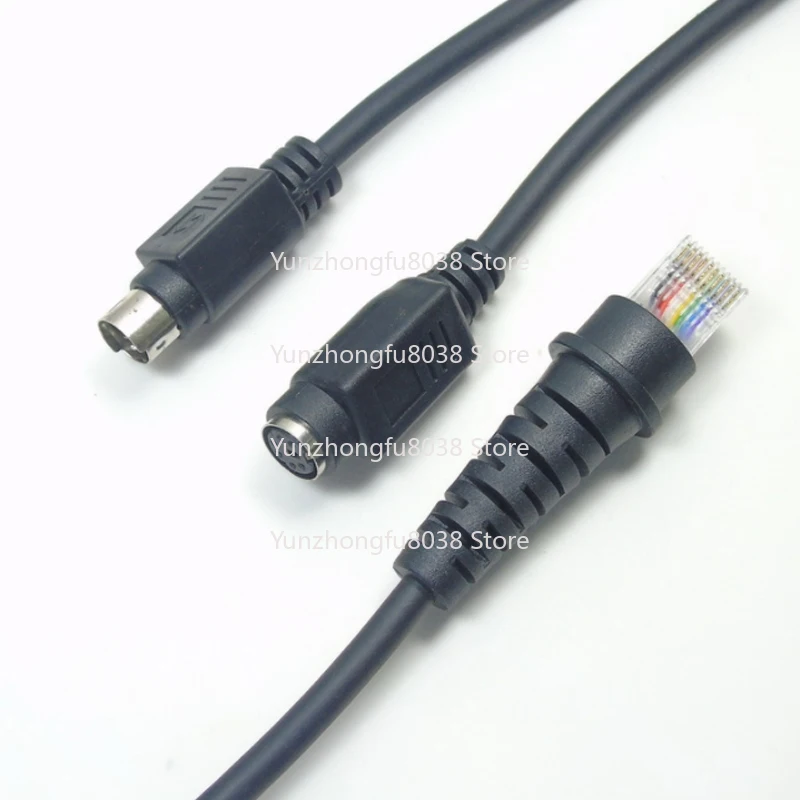 5M RJ45 To Dual PS2 KB Wedge Y Cable with Micro USB Barcode Scanner for 3800g 4600G PC