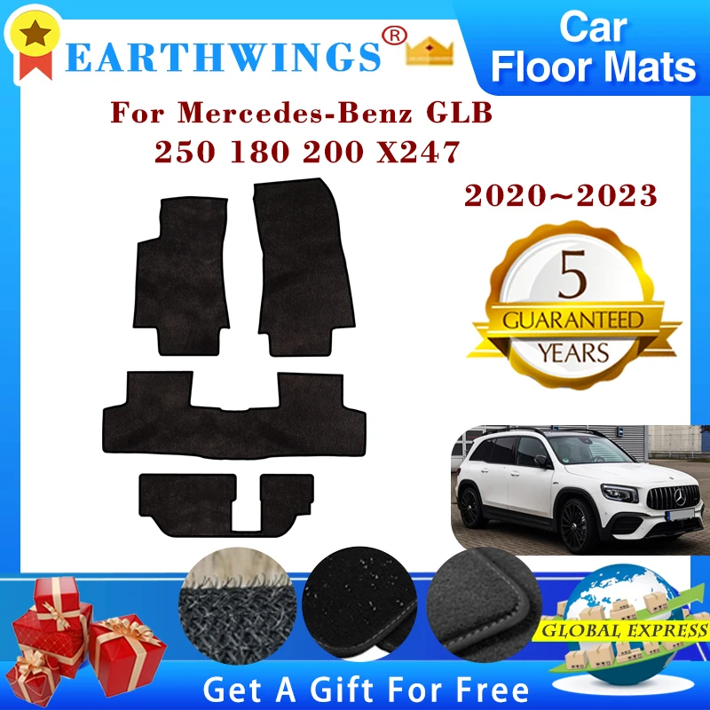 

Car Floor Mats For Mercedes-Benz GLB 250 200 X247 7 Seats 2020~2023 Auto Carpets Footpads Cape Rugs Cover Foot Pads Accessories