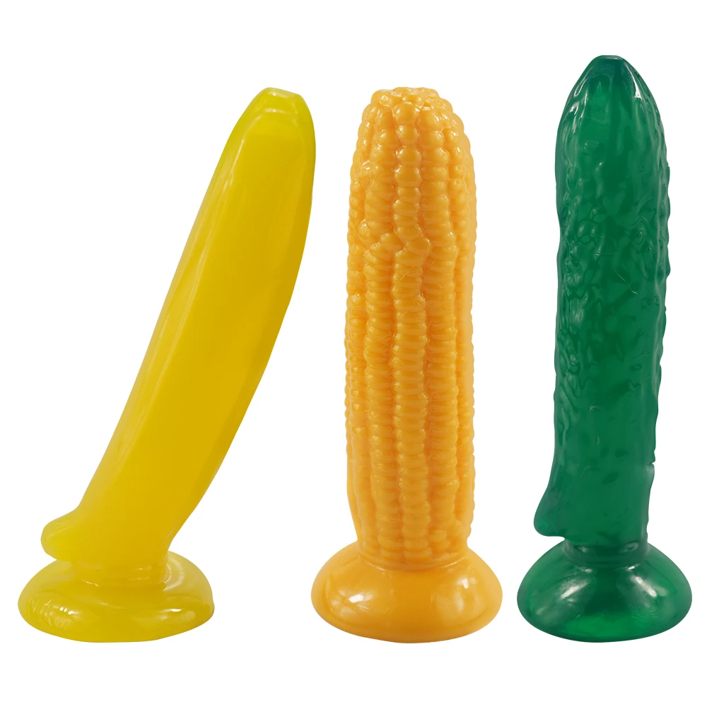 Pene consolador de fruta de simulación de TPE Unisex, suave y cómodo, juguetes sexuales para adultos, masturbador femenino, juguete sexual para mujeres