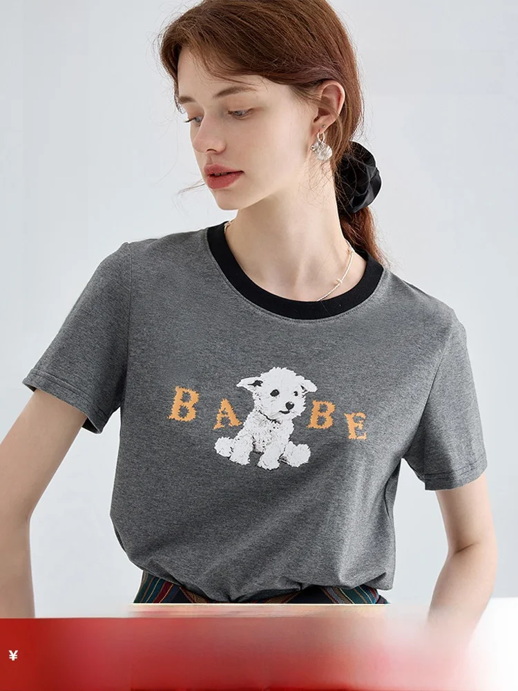 

Комплект из футболки с коротким рукавом и короткой юбки Vega Chang для женщин, лето 2026: новый стиль, молодежный принт, милый женственный дизайн