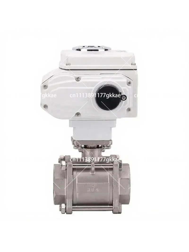 Stainless Steel 3-Piece 2-Way Electric Ball Valve Threaded Base Medium Tank Bottom Control Valve