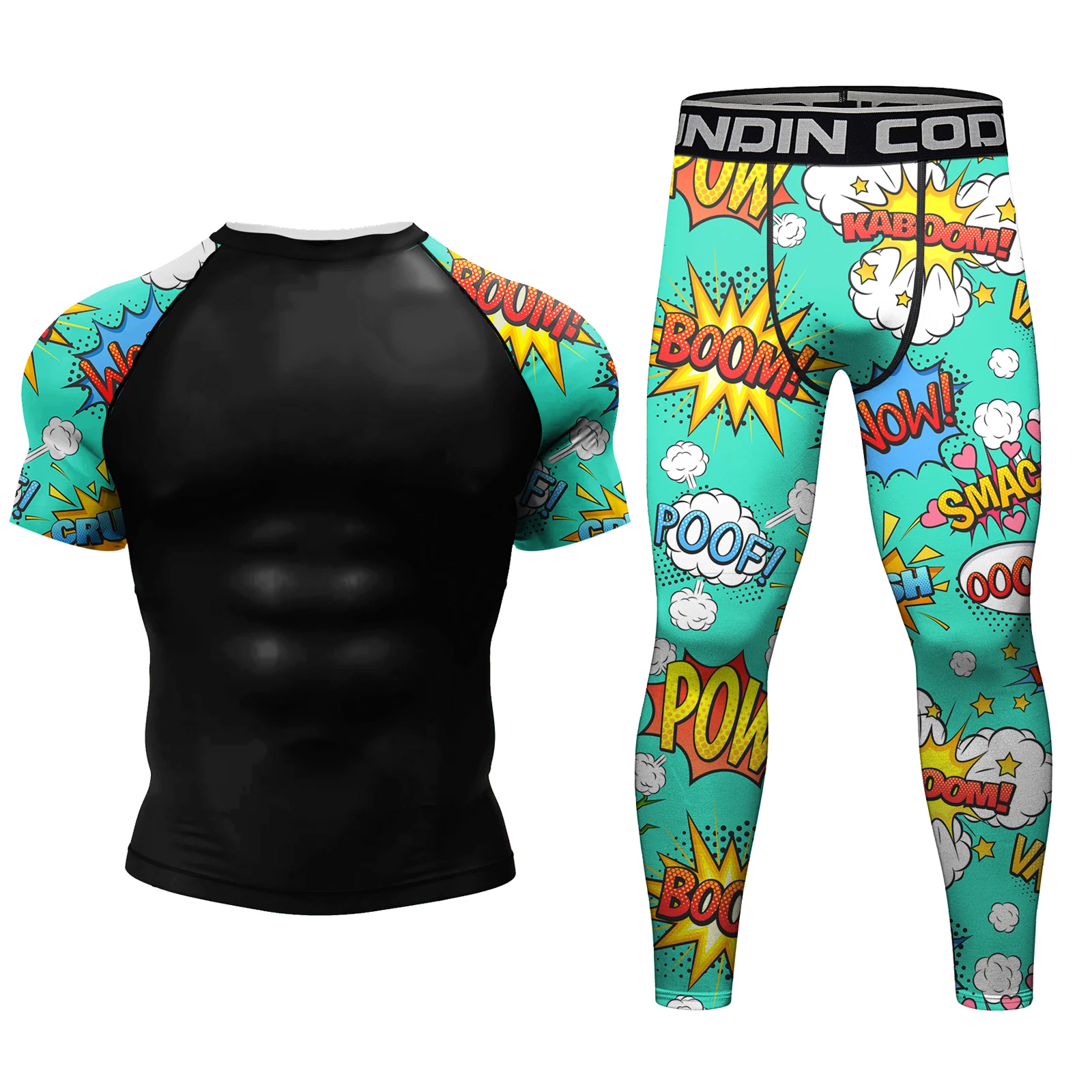 Mma bjj rash guard roupas de praia masculinas conjunto completo mar natação e surf esportes conjunto de treino apertado com proteção solar