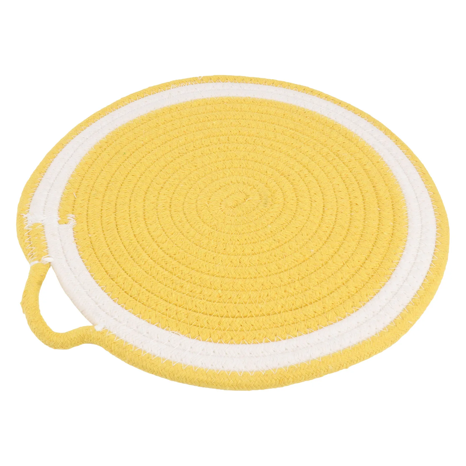 

1pc Fruit Cotton Rope Woven Placemat Yellow Decorative Tableware Mat Heat Insulated Dining Table Supplies Mildew Proof