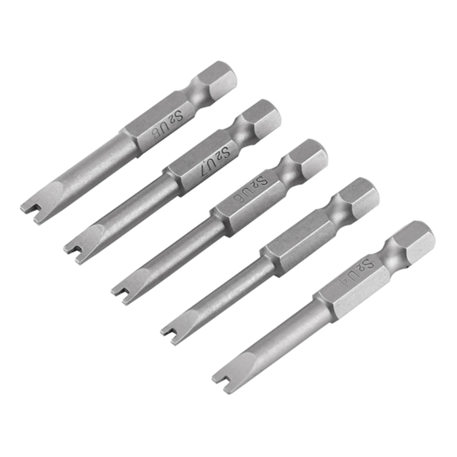 

5 Pcs S2 Alloy Steel 50mm Length 1/4 Hex Shank U shaped Magnatic Screwdriver Bits Set