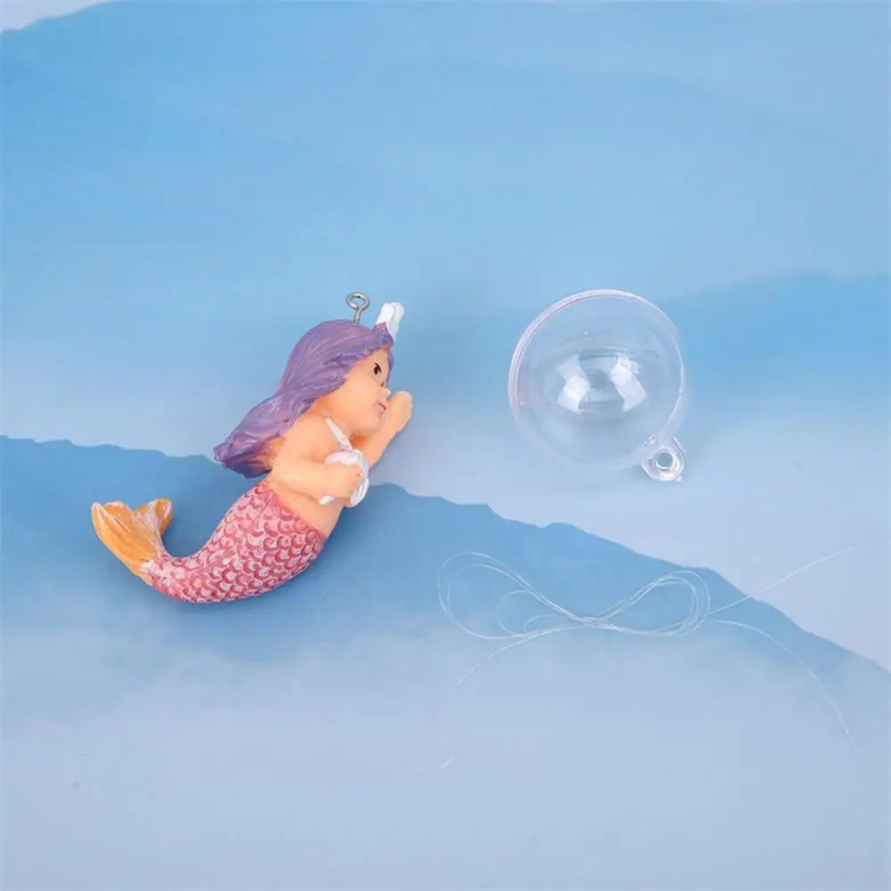 Aquarium Decoration Mini Aquarium Mermaid Figurine Ornament Adorable Eco-friendly Floating Decor for Fish Tank Fish Tank