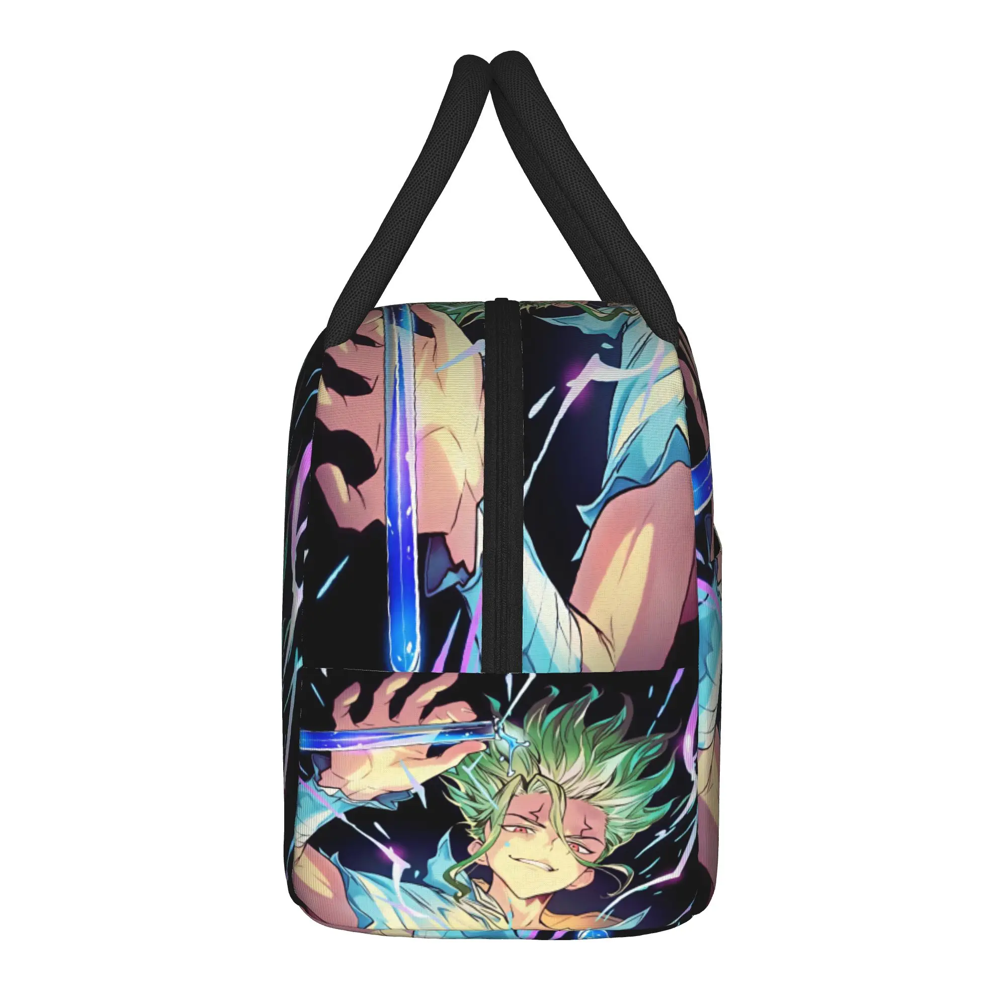 Senku Ishigami  Lunch Bag  Fashion Lunch Box For Women Outdoor Picnic Portable Cooler Bag Waterproof Print Thermal Tote Handbags - view 2
