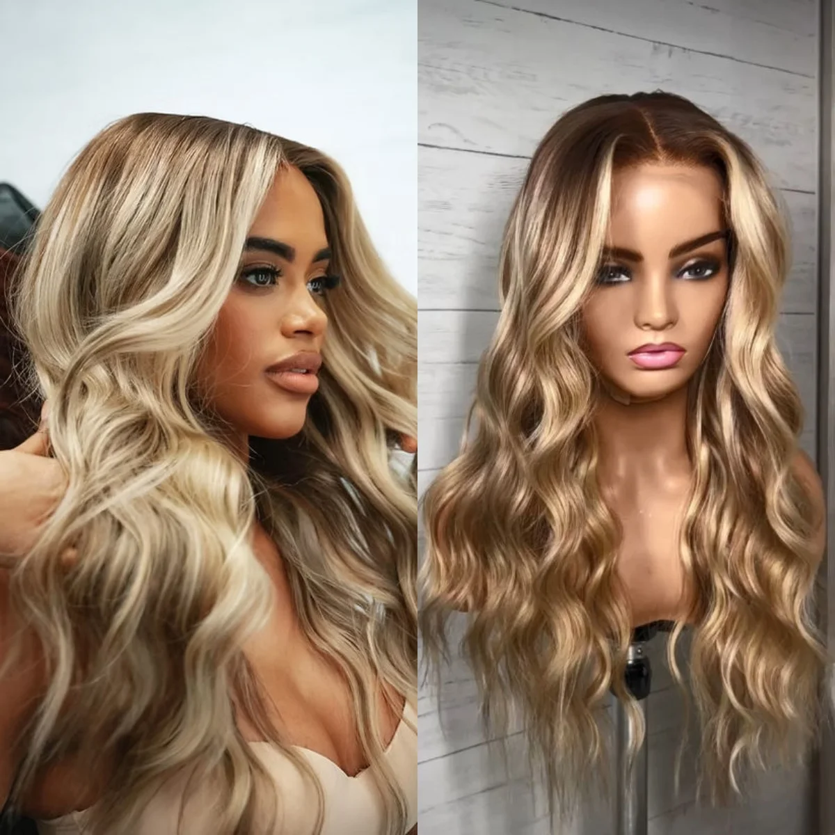 

Синтетический парик с кружевной передней частью 13*4, светлый, с эффектом высокой четкости, мягкий, длинный, волнистый, из термостойкого волокна, для женщин, для повседневного использования и косплея, 24 дюйма