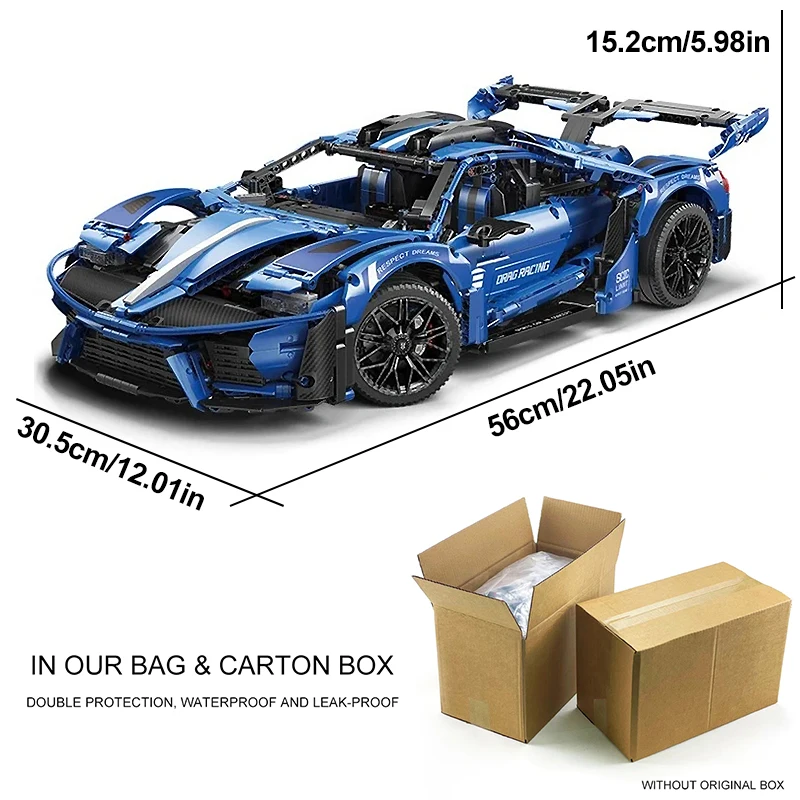 MOC Technical 1:8 Concept Supercar 88016 GT Model Building Block Bricks Puzzle Assembly DIY Toy Christmas Gift Kids