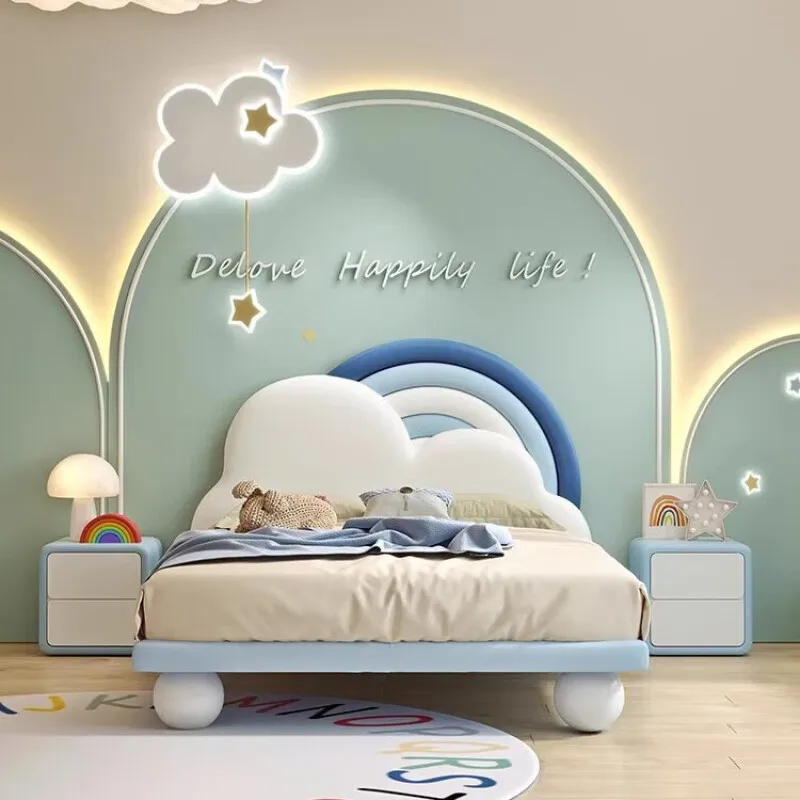 Internet celebrity modern minimalist, light luxury solid wood girl princess bed