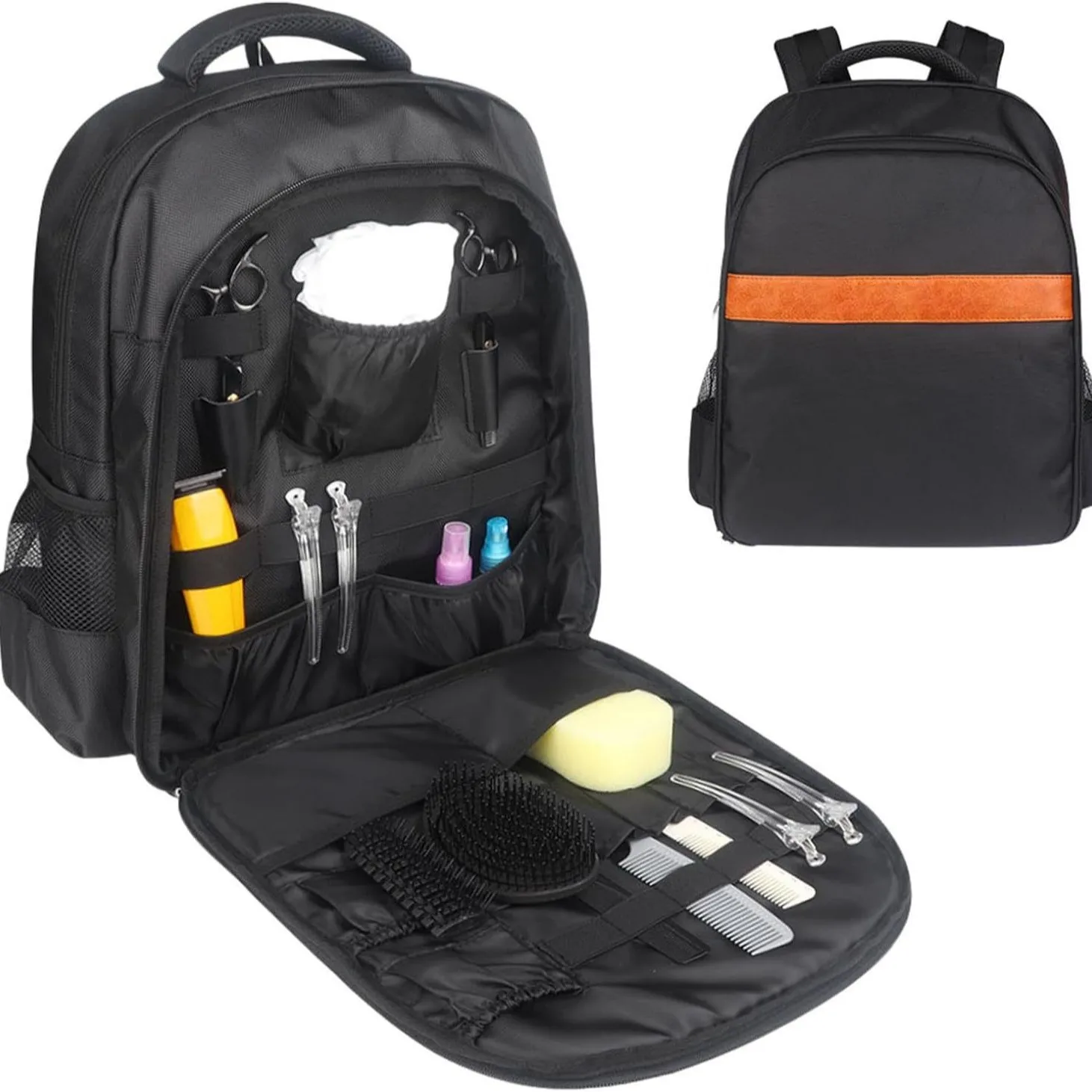 理髪師用品バッグオーガナイザー、ヘアスタイリストバリカン用バックパック、理髪師旅行用バックパック、美容師ツールバッグ（理髪用）
