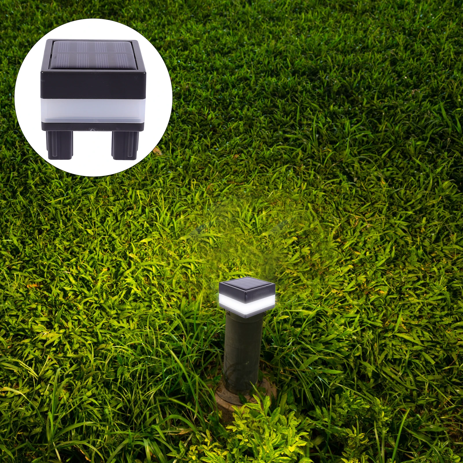 

Solar Post Lamp Solar Energy Pillar Fence Lighting Garden Outdoor Pillar Light Waterproof Courtyard Lights Square Wood Column