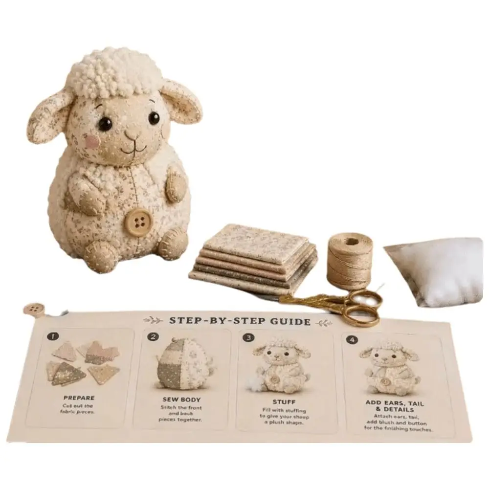 Vintage DIY Patchwork Animal Kit Cartoon Handmade Patchwork Sewing Kit Koala Chicken Hand Sewing Kit School Workshop