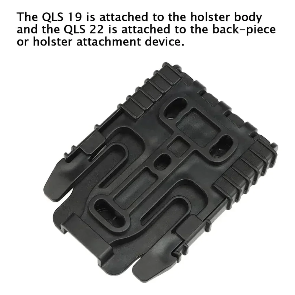 1/4PCS Tactical Quick Locking System Kit with QLS 19 22 Receiver Plate Platform Attachment for Duty Holster Adapter Base