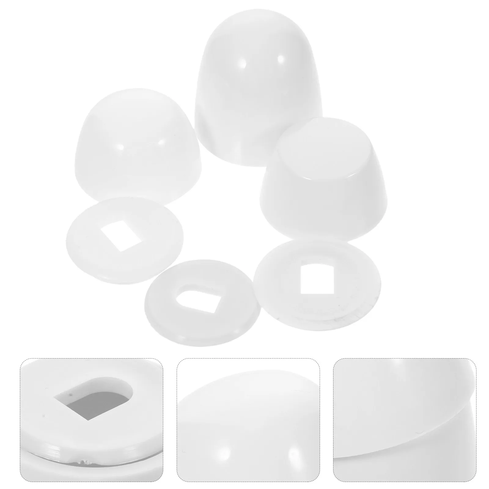 

2Sets Toilet Screw Covers Plastic Universal Push-on Bolt Caps for Toilet Bowl Floor Mounting Caps No Cutting Needed Sturdy