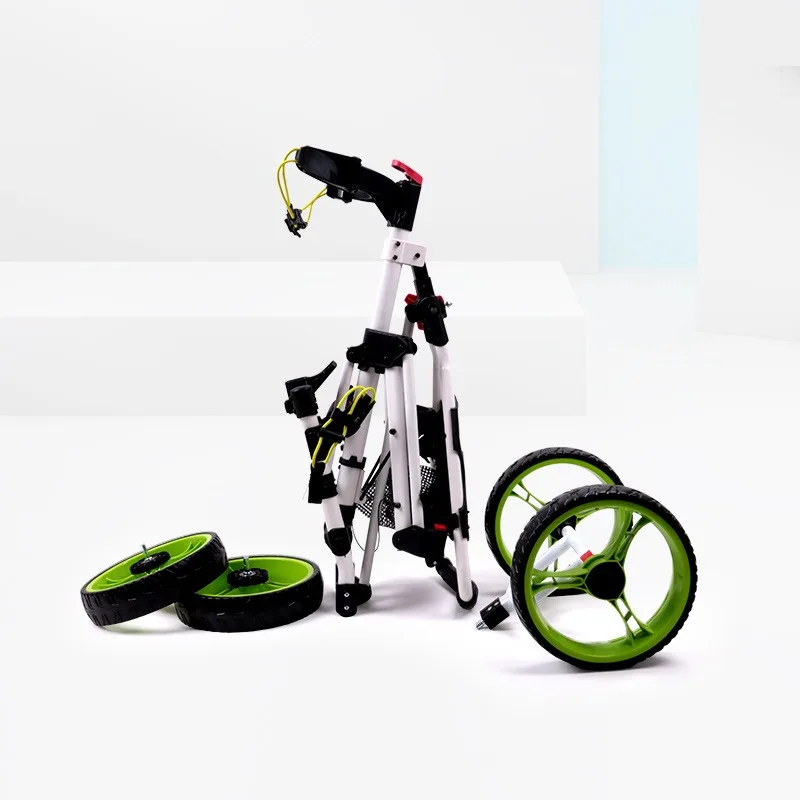 

New Design Foldable Golf Pull Push Cart Trolley Aluminum Lightweight 4-Wheel Cart with Modern Construction