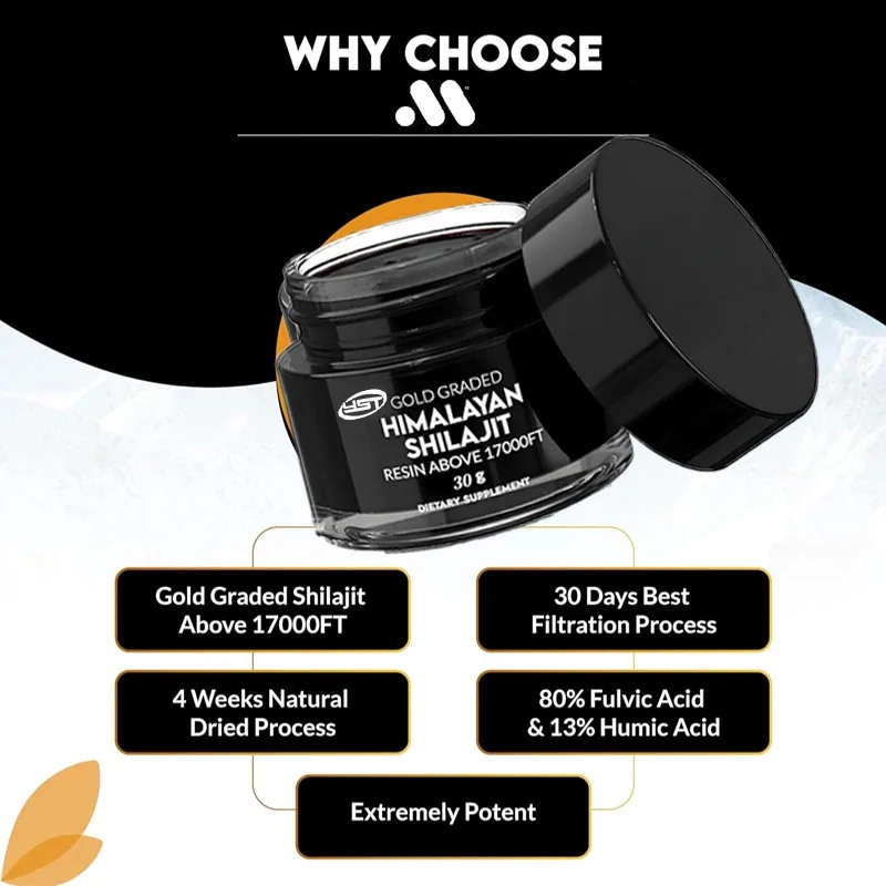 Pure Himalayan Shilajit resin,naturally dried and gold graded with85or more essential minerals,rich in humic acid and humic acid