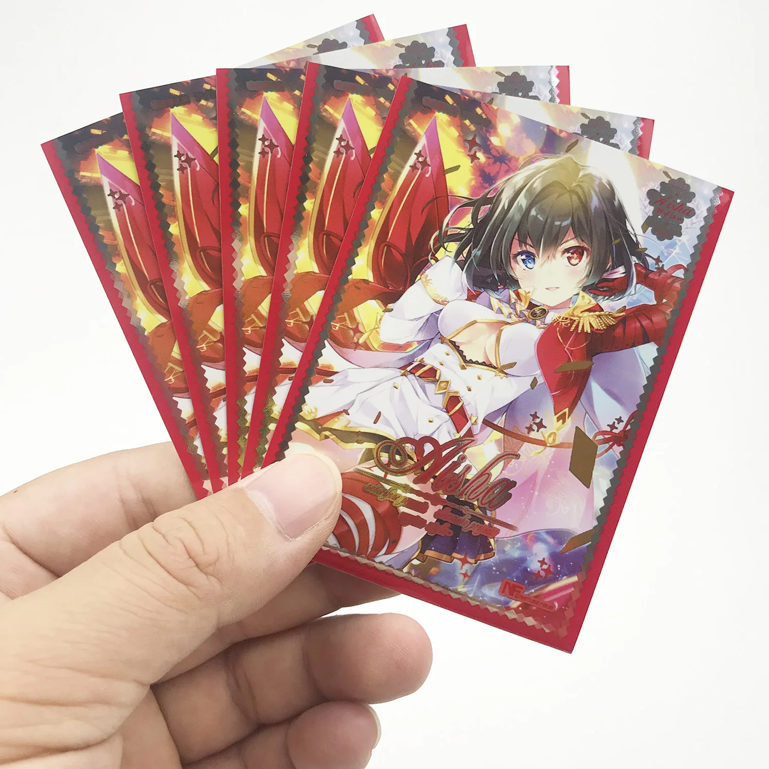 60PCS/BAG Anime TCG Card Sleeves 66x91mm Game Cards Protector Cards Shield Charlotte Card Cover Silver Foil Sleeves for PKM/MGT